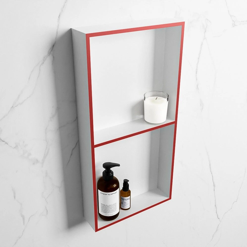 Mondiaz Easy Nis 60x30x8cm 2 Vakken Fire/talc 4 Mondiaz Easy Nis 60x30x8cm 2 Vakken Fire/talc - Afbeelding 2