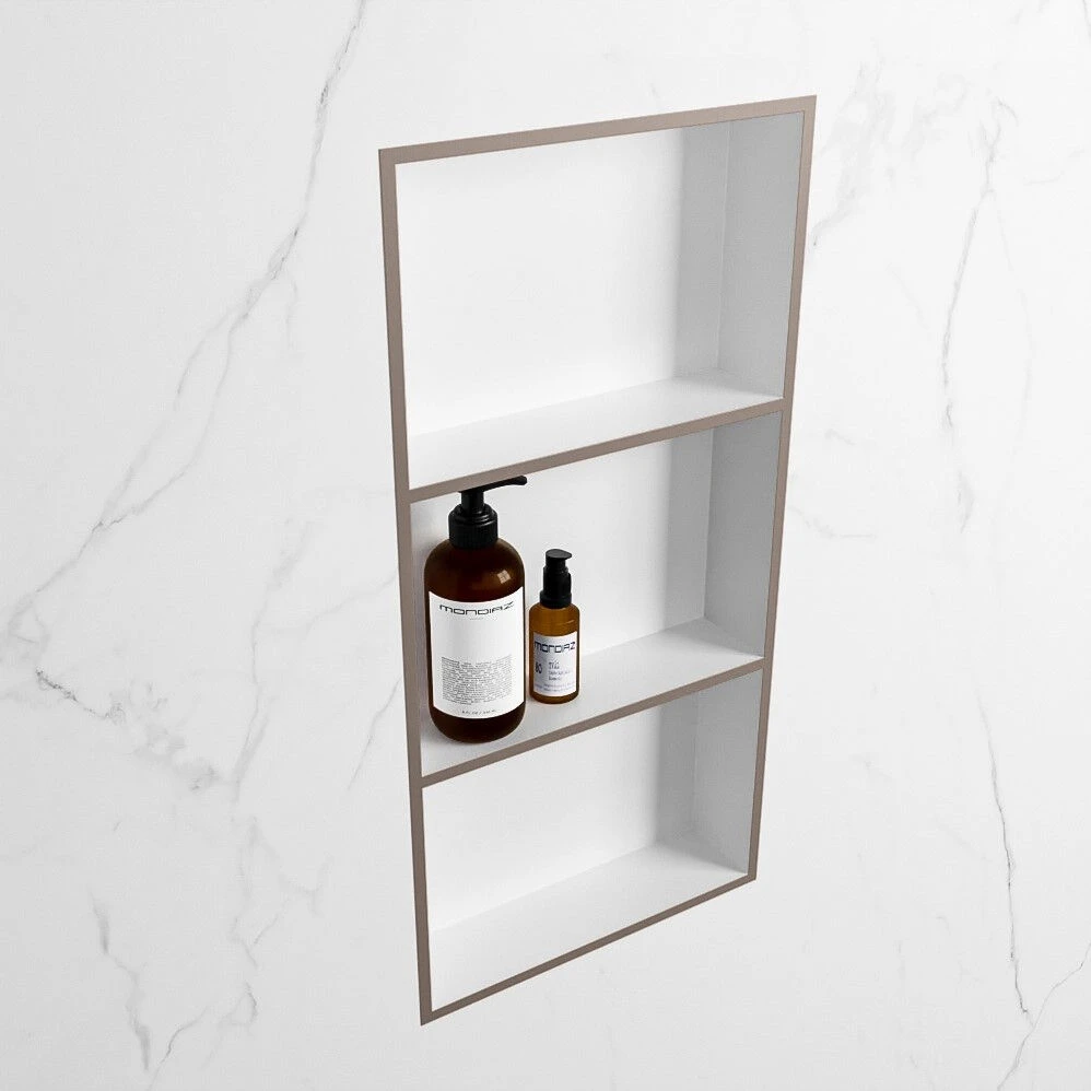 Mondiaz Easy Nis 60x30x8cm 3 Vakken Smoke/talc 3 Mondiaz Easy Nis 60x30x8cm 3 Vakken Smoke/talc