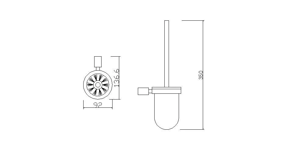 Mueller Gold Toiletborstelhouder Geborsteld Messing 4 Mueller Gold Toiletborstelhouder Geborsteld Messing - Afbeelding 2