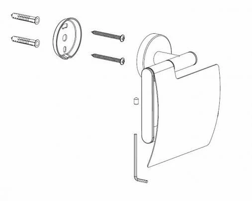 Mueller Hilton Toiletrolhouder Met Klep Mat Zwart 4 Mueller Hilton Toiletrolhouder Met Klep Mat Zwart - Afbeelding 2