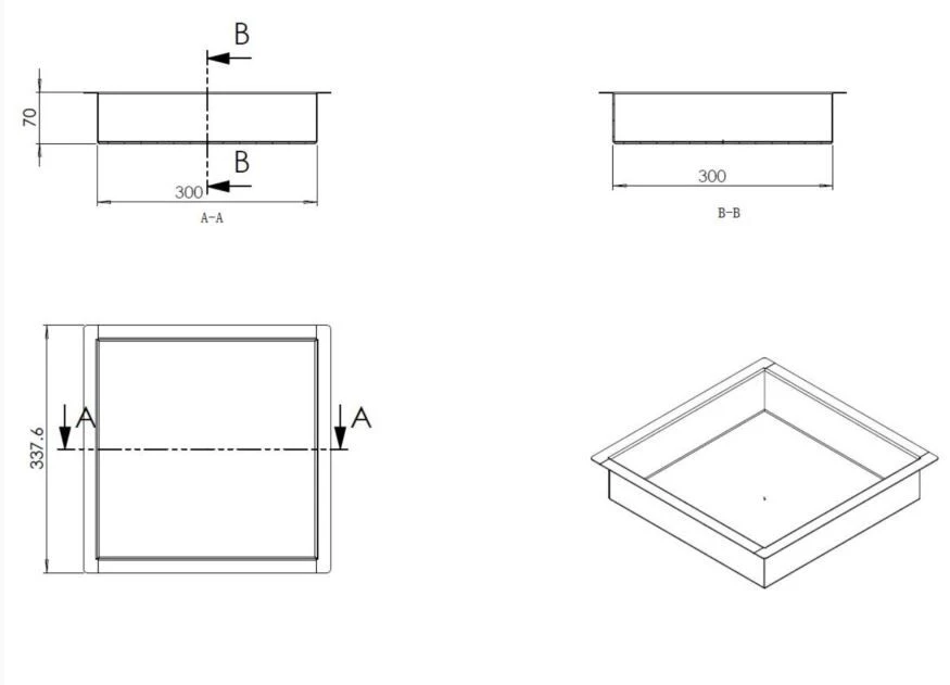 Mueller Inbouwnis Mat Zwart 30x30x7cm RVS 6 Mueller Inbouwnis Mat Zwart 30x30x7cm RVS - Afbeelding 4