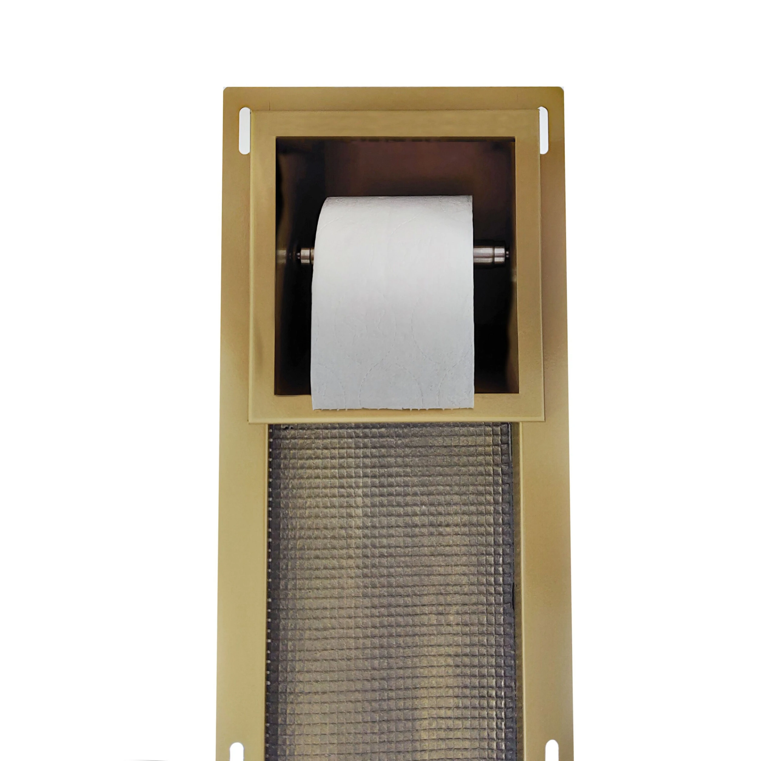 Mueller Mat Gouden Inbouw Toiletrolhouder Met Reserverol Houder 6 Mueller Mat Gouden Inbouw Toiletrolhouder Met Reserverol Houder - Afbeelding 4