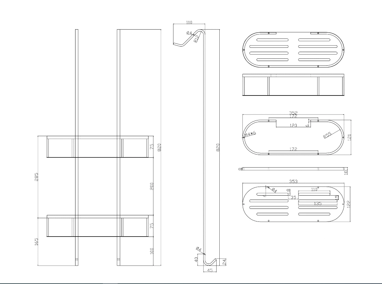 Mueller Round Chroom Ophangrek Tbv Glazen Wand 80cm 4 Mueller Round Chroom Ophangrek Tbv Glazen Wand 80cm - Afbeelding 2