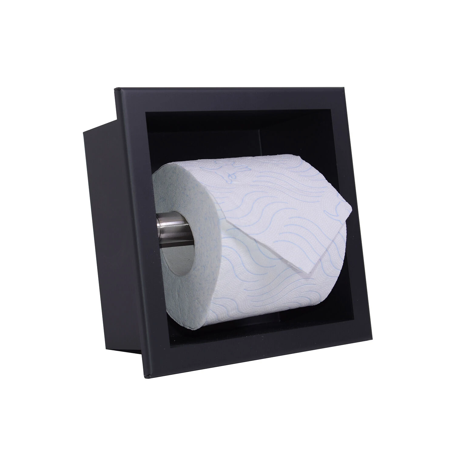 Mueller Mat Zwarte Inbouw Toiletrolhouder RVS 3 Mueller Mat Zwarte Inbouw Toiletrolhouder RVS
