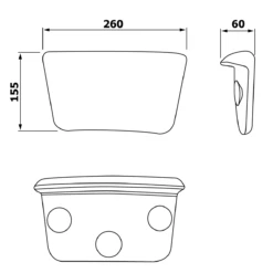 Polysan Brixen Badkussen Zwart 11 Polysan Brixen Badkussen Zwart -hotbath winkel polysan brixen badkussen zwart sk81191 1