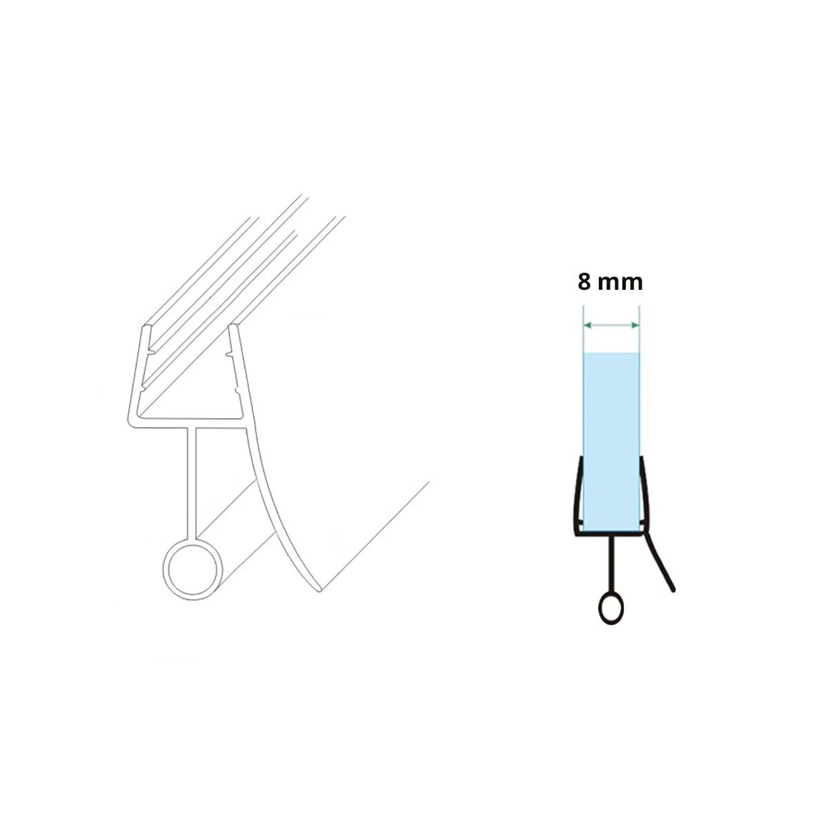 Mueller Rubber Strip Voor Onderzijde Kwartronde Deur 8 Mueller Rubber Strip Voor Onderzijde Kwartronde Deur - Afbeelding 6