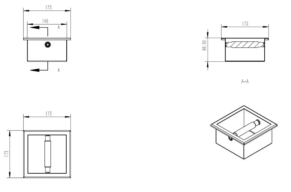 Mueller Inbouw Toiletrolhouder RVS 7 Mueller Inbouw Toiletrolhouder RVS - Afbeelding 5