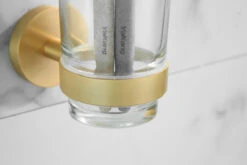 Saniclear Brass Glashouder Geborsteld Messing Mat Goud -hotbath winkel saniclear brass glashouder geborsteld messing mat goud sk27670 1