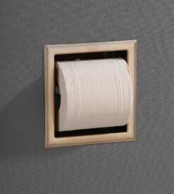 Saniclear Brass Inbouw Toiletrol Houder Zonder Klep Geborsteld Messing - Mat Goud