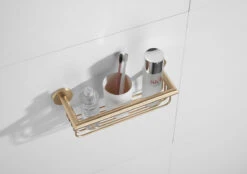 Saniclear Brass Shampoo Houder / Doucherek 30cm Geborsteld Messing Mat Goud -hotbath winkel saniclear brass shampoo houder doucherek 25cm geborsteld messing mat goud sk27674 1