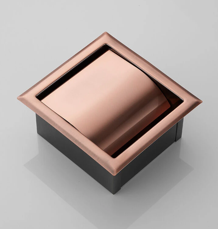 Saniclear Copper Inbouw Toiletrol Houder Met Klep Geborsteld Koper 9 Saniclear Copper Inbouw Toiletrol Houder Met Klep Geborsteld Koper - Afbeelding 7
