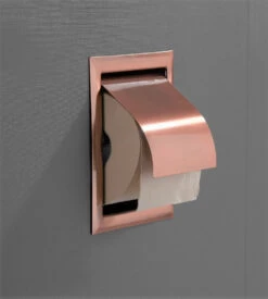 Alternative view of Saniclear Copper Inbouw Toiletrol Houder Met Klep Geborsteld Koper