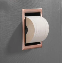 Alternative view of Saniclear Copper Inbouw Toiletrol Houder Zonder Klep Geborsteld Koper