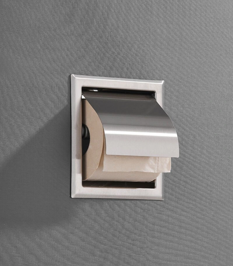 Saniclear Exclusive Inbouw Toiletrol Houder Met Klep Rvs 5 Saniclear Exclusive Inbouw Toiletrol Houder Met Klep Rvs - Afbeelding 3