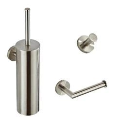 Saniclear Exclusive RVS Toilet Accessoire Set Incl Toiletborstel, Rolhouder En Haak