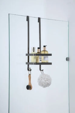 Saniclear Iron Douche Accessoiresset Met Wissers En Shampoohouder Verouderd Ijzer - Gunmetal -hotbath winkel saniclear iron douche accessoiresset met wissers en shampoohouder verouderd ijzer gunmetal sk39595 2