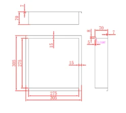 Saniclear Lucio Inbouwnis Met LED Verlichting 30x30cm Mat Rose Goud -hotbath winkel saniclear lucio inbouwnis met led verlichting 30x30cm mat rose goud sk39534 1