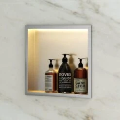 Saniclear Lucio Inbouwnis Met LED Verlichting 30x30cm RVS