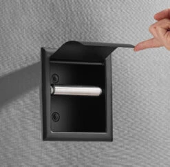 Saniclear Nero Inbouw Toiletrol Houder Met Klep Mat Zwart -hotbath winkel saniclear nero inbouw toiletrol houder met klep mat zwart sk28383 8