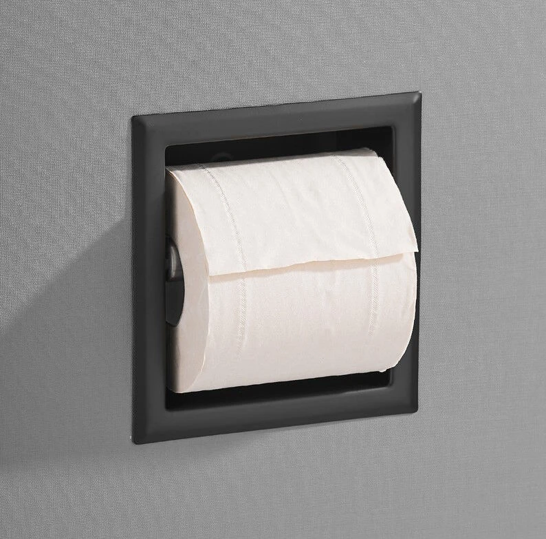 Saniclear Nero Inbouw Toiletrol Houder Zonder Klep Mat Zwart 3 Saniclear Nero Inbouw Toiletrol Houder Zonder Klep Mat Zwart