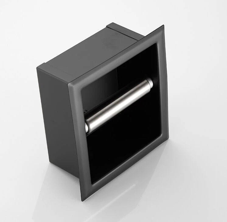 Saniclear Nero Inbouw Toiletrol Houder Zonder Klep Mat Zwart 8 Saniclear Nero Inbouw Toiletrol Houder Zonder Klep Mat Zwart - Afbeelding 6