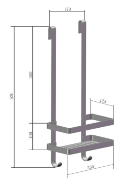 Saniclear Talpa Doucherek / Shampoohouder 52cm Chroom -hotbath winkel saniclear talpa doucherek shampoohouder 52cm chroom sk21971