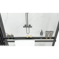 Alternative view of Sanigoods Obby Inkortbaar Handdoekrek / Planchet Voor Douchewand Mat Zwart 120cm