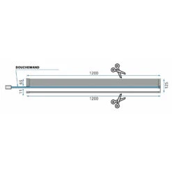 Sanigoods Obby Inkortbaar Handdoekrek / Planchet Voor Douchewand Mat Zwart 120cm -hotbath winkel sanigoods obby inkortbaar handdoekrek planchet voor douchewand mat zwart 120cm sk31735 3