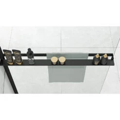 Sanigoods Obby Inkortbaar Handdoekrek / Planchet Voor Douchewand Mat Zwart 120cm