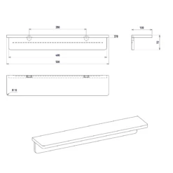 Sapho Abeline Rockstone Plank 50cm Wit Mat -hotbath winkel sapho abeline rockstone plank 50cm wit mat sk76447 1