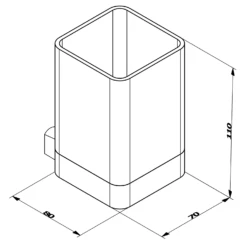Sapho Everest Hangende Glashouder Met Glas Chroom -hotbath winkel sapho everest hangende glashouder met glas chroom sk25034 1