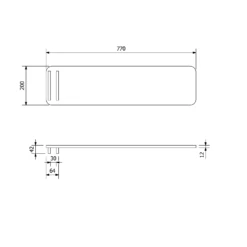 Sapho Reduta Badplank 77x20cm Zwart -hotbath winkel sapho reduta badplank 77x20cm zwart sk38502 1