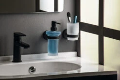 Sapho X-Round Glashouder Met Glas Zwart 9 Sapho X-Round Glashouder Met Glas Zwart -hotbath winkel sapho x round glashouder met glas zwart sk30888 3