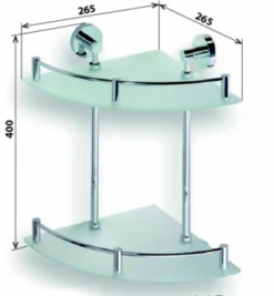 Sapho X-Round Glazen Hoekplanchet Met Rail 2 Laags Chroom -hotbath winkel sapho x round glazen hoekplanchet met rail 2 laags chroom sk30987