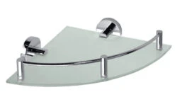 Sapho X-Round Glazen Hoekplanchet Met Rail 25cm Chroom
