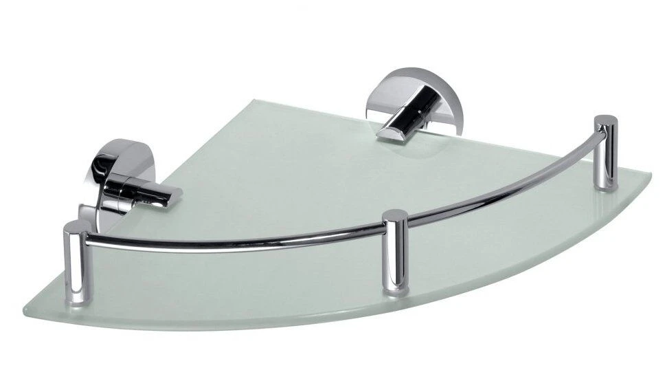 Sapho X-Round Glazen Hoekplanchet Met Rail 25cm Chroom 3 Sapho X-Round Glazen Hoekplanchet Met Rail 25cm Chroom