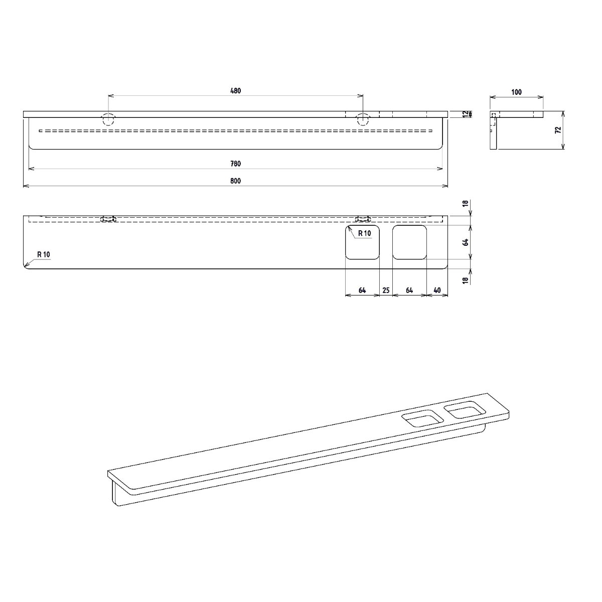 Sapho Abeline Rockstone Plank Met Glas En Chromen Zeepdispenser 80cm Wit 5 Sapho Abeline Rockstone Plank Met Glas En Chromen Zeepdispenser 80cm Wit - Afbeelding 3