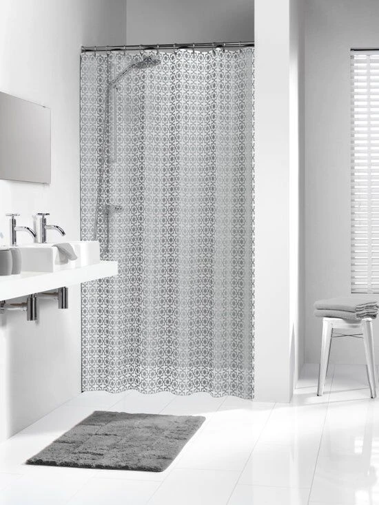 Sealskin Douchegordijn Hammam PEVA Zilver Print 180x200 Cm 4 Sealskin Douchegordijn Hammam PEVA Zilver Print 180x200 Cm - Afbeelding 2