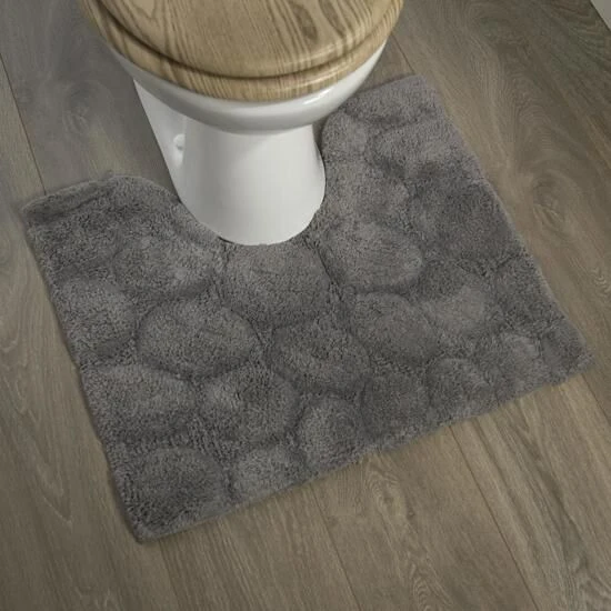Sealskin Pebbles Toiletmat Katoen 50x60 Cm Grijs 3 Sealskin Pebbles Toiletmat Katoen 50x60 Cm Grijs