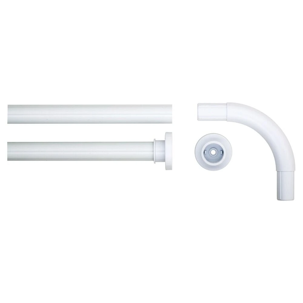 Sealskin Seallux Douchegordijnstang Hoek 90x90 Cm Wit 5 Sealskin Seallux Douchegordijnstang Hoek 90x90 Cm Wit - Afbeelding 3