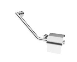 Tiger Boston Comfort & Safety Veiligheidsgreep Met Toiletrolhouder Links RVS Glans