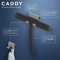 Tiger Caddy Handdoekhaak Voor Douchecabine 6-8 Mm RVS Geborsteld -hotbath winkel tiger caddy handdoekhaak voor douchecabine 6 8 mm rvs geborsteld 1401230946 4