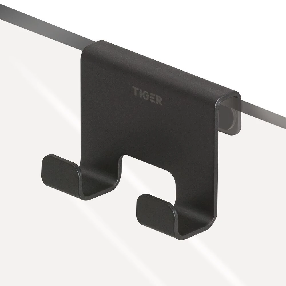 Tiger Caddy Handdoekhaak Voor Douchecabine 6-8 Mm Zwart 3 Tiger Caddy Handdoekhaak Voor Douchecabine 6-8 Mm Zwart