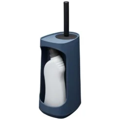 Tiger Tess Toiletborstelhouder Met Opbergfunctie Vrijstaand En Swoop Borstel Flexibel Blauw/zwart
