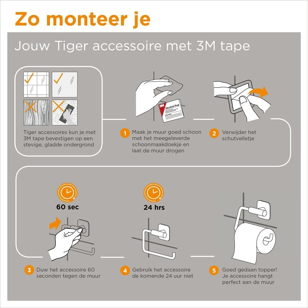 Tiger Tune Toiletrolhouder Messing Geborsteld / Zwart 9 Tiger Tune Toiletrolhouder Messing Geborsteld / Zwart - Afbeelding 7