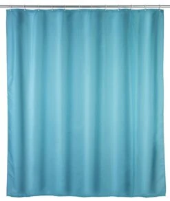Wenko Anti-schimmel Douchegordijn 180x200cm Polyester Uni Blauw Inclusief Ringen