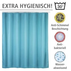 Wenko Anti-schimmel Douchegordijn 180x200cm Polyester Uni Blauw Inclusief Ringen -hotbath winkel wenko anti schimmel douchegordijn 180x200cm polyester uni blauw inclusief ringen sk64279 3