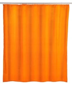 Wenko Anti-schimmel Douchegordijn 180x200cm Polyester Uni Oranje Inclusief Ringen