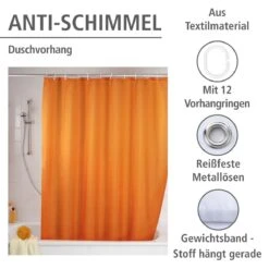 Wenko Anti-schimmel Douchegordijn 180x200cm Polyester Uni Oranje Inclusief Ringen -hotbath winkel wenko anti schimmel douchegordijn 180x200cm polyester uni oranje inclusief ringen sk64277 2