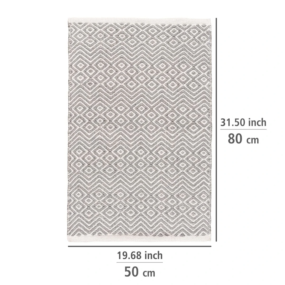 Wenko Badmat Abai 50x80cm Gerecycled PES Grijs Licht 11 Wenko Badmat Abai 50x80cm Gerecycled PES Grijs Licht - Afbeelding 9